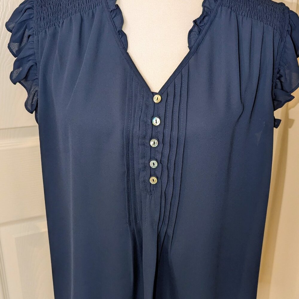 Daniel Rainn Sleeveless  Navy Blue top